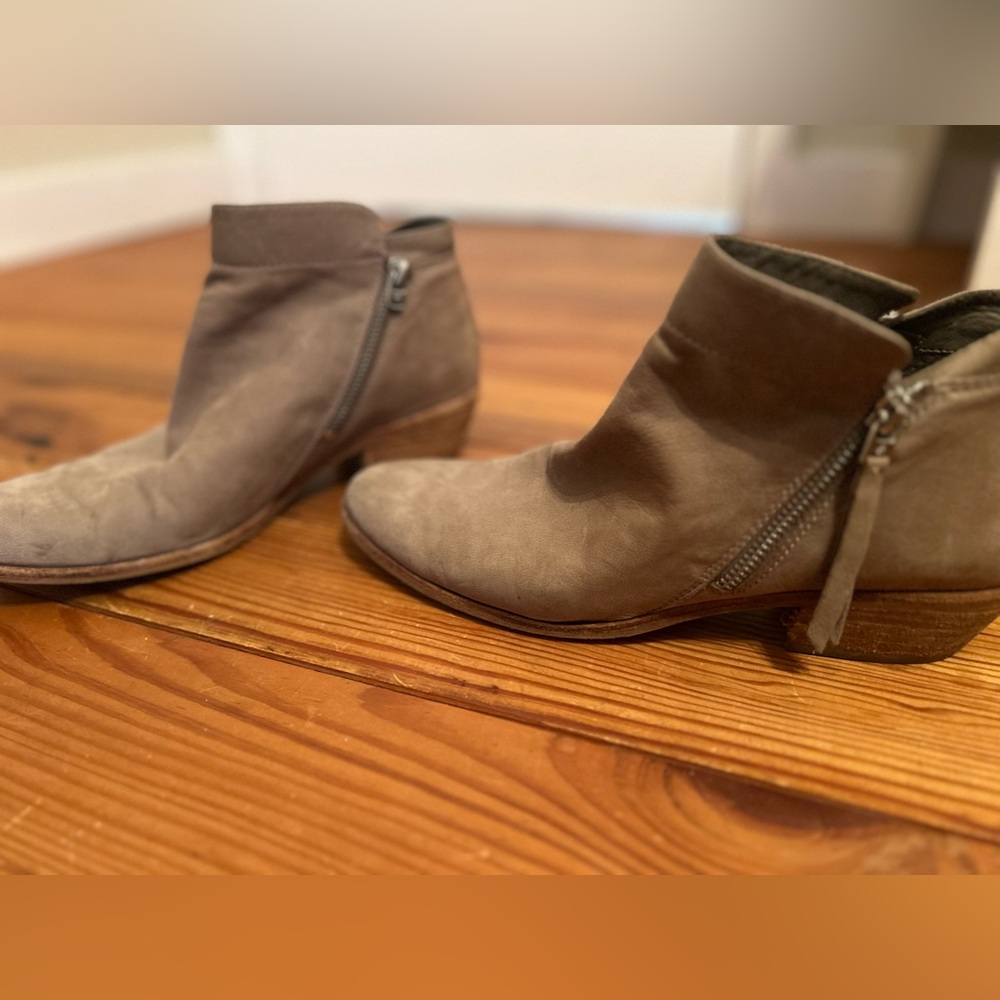 Sam Edelman Tan Suede Heeled Ankle Boots